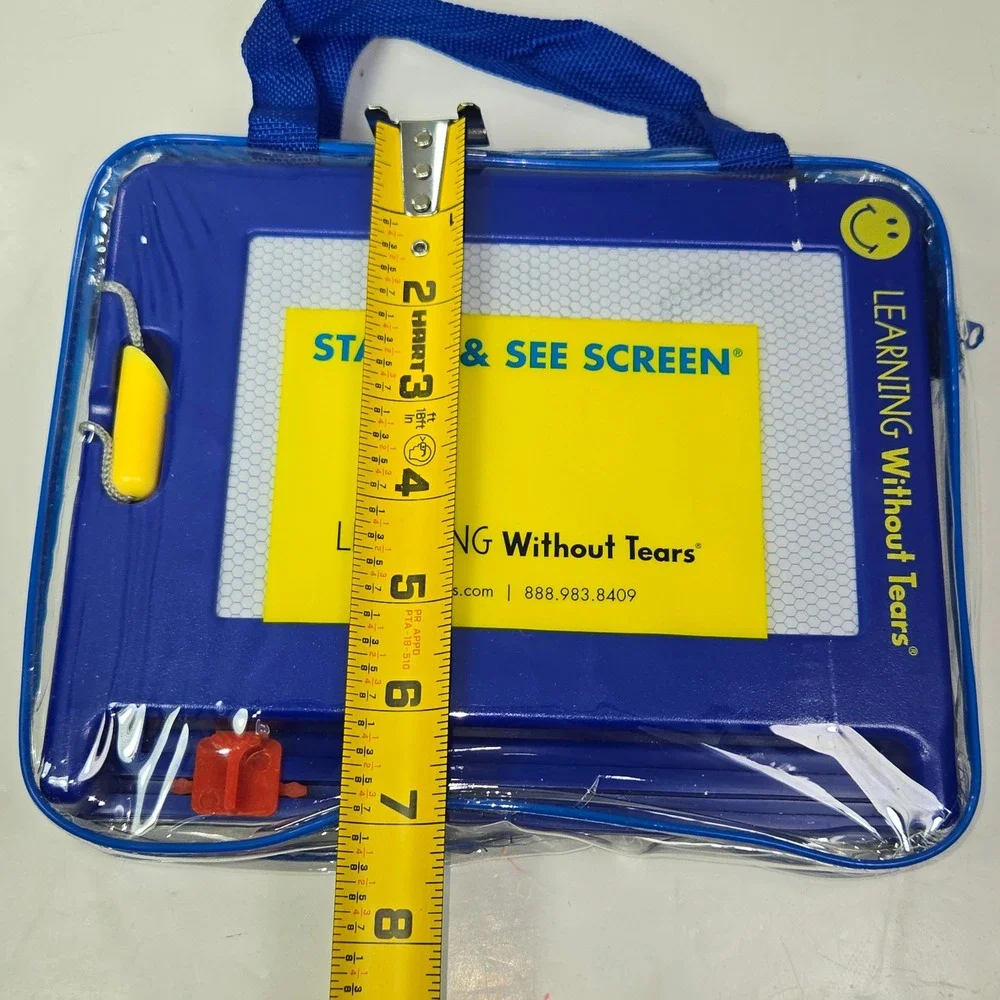 Learning Without Tears Stamp & See Screen Magnetic Writing Toy Blue Case NEW